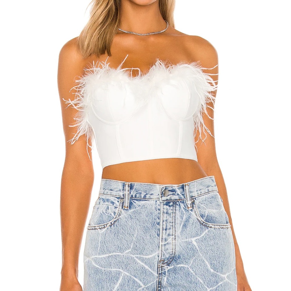 Revolve Superdown Ramona White Bustier Top in White